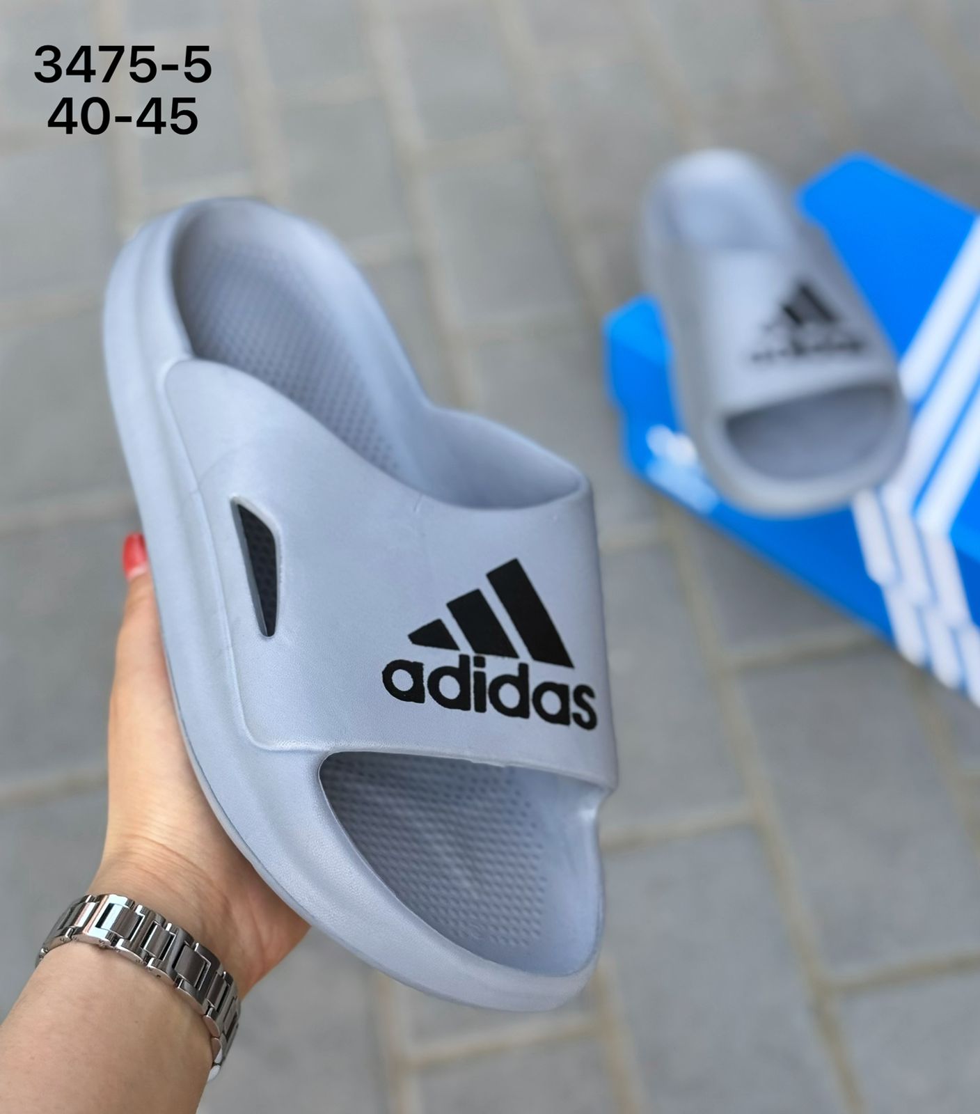 фото мужские летние шлепки adidas 705627 оптом