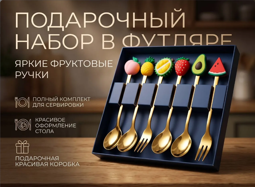 картинка Подарочный набор столовых приборов  6 приборов от магазина Одежда+