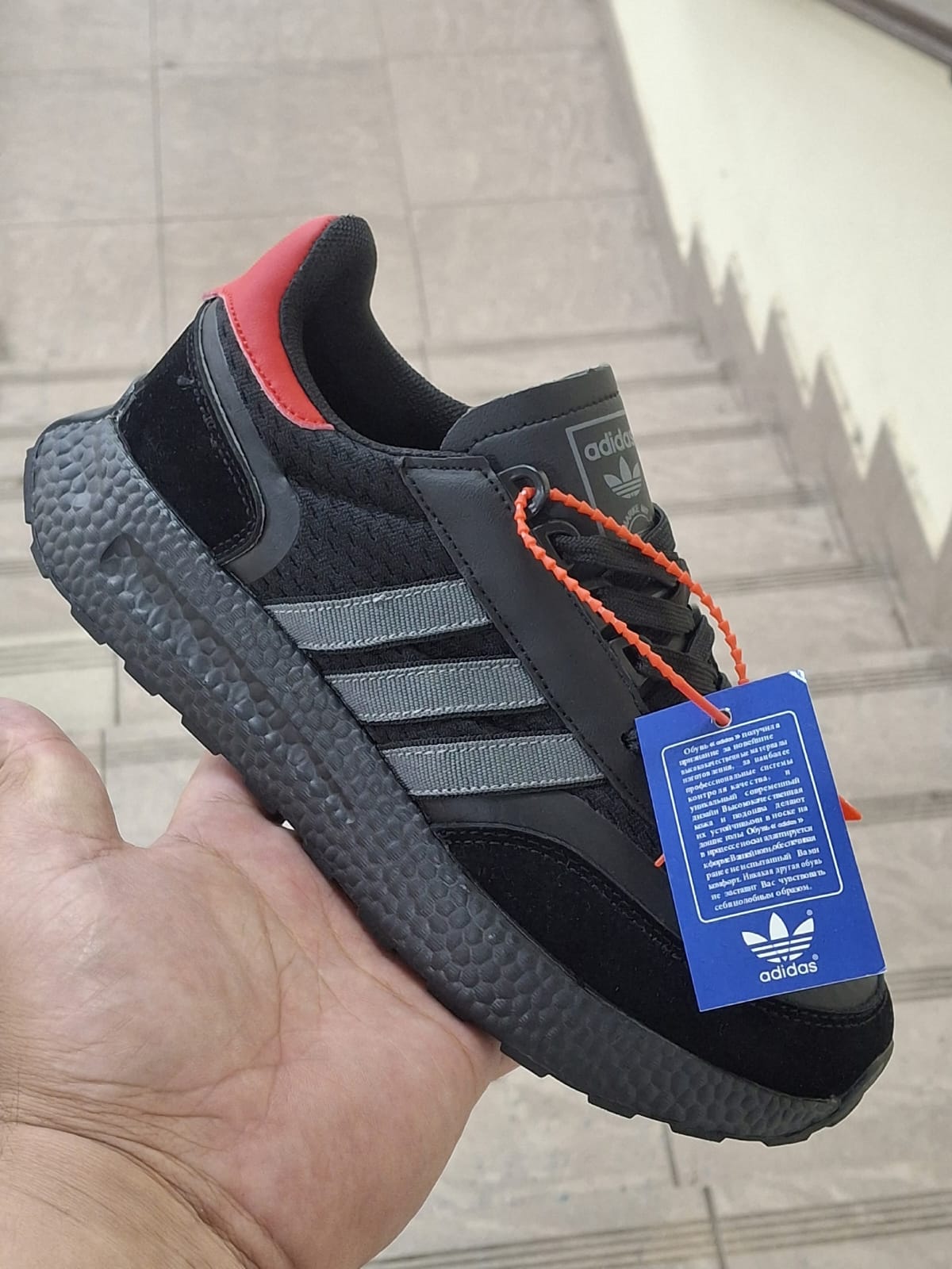 фото мужские черные кроссовки adidas 180178 оптом