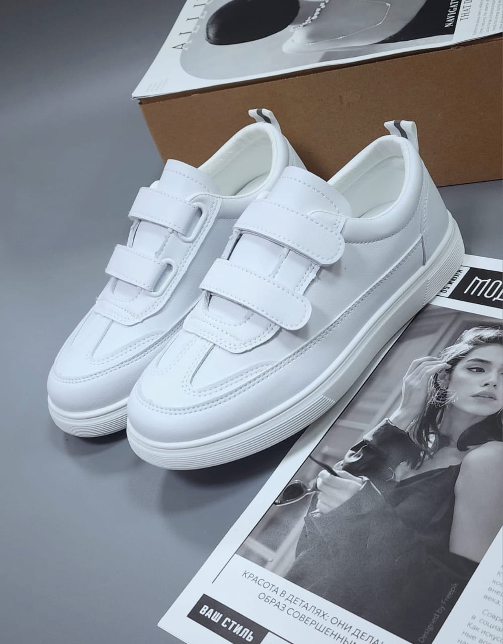 фото женские весенние кроссовки на липучках 583772 оптом
