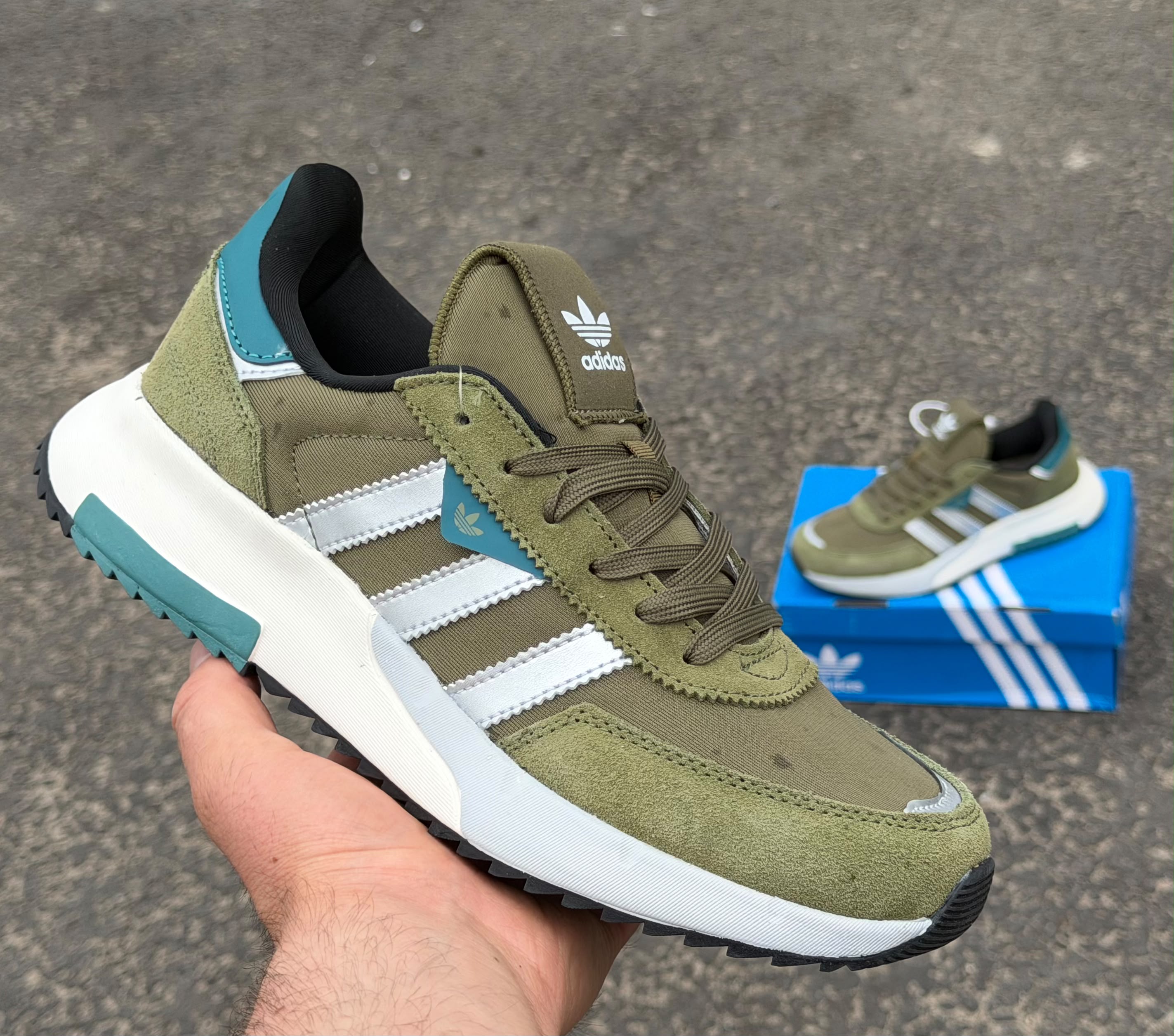 фото мужские кроссовки adidas оливкового цвета 510481 оптом