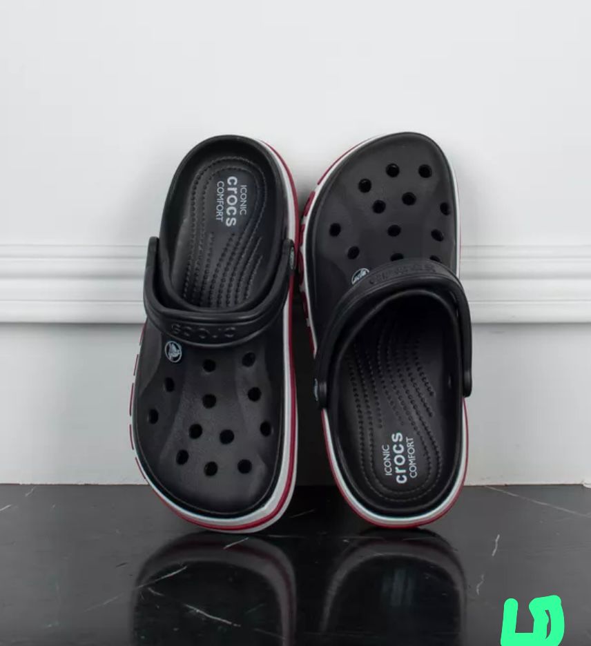фото женские летние черные crocs 816046 оптом