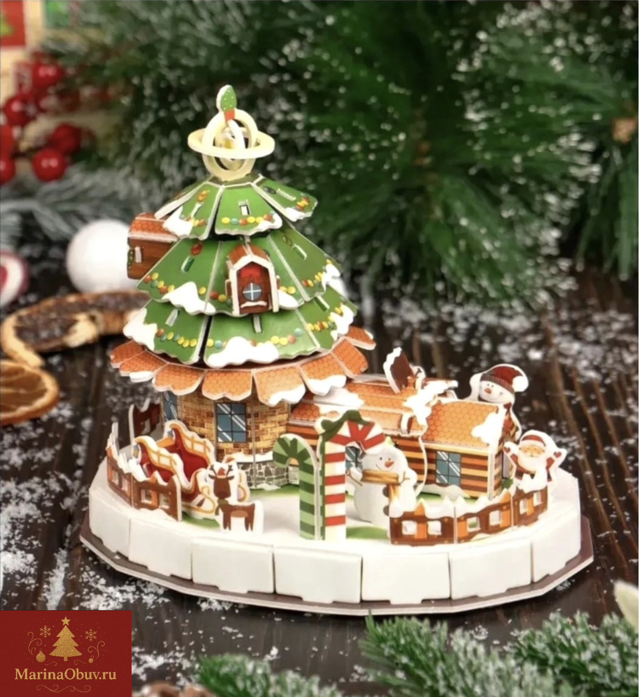 картинка 3D Новогодний домик пазл Ассорти от магазина Одежда+