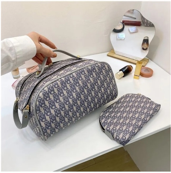 картинка Большой набор косметичек с ручкой, молнией, серый от магазина Одежда+