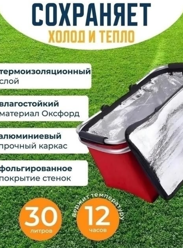 фото термосумка для еды и бутылочек с ручками 30л оптом