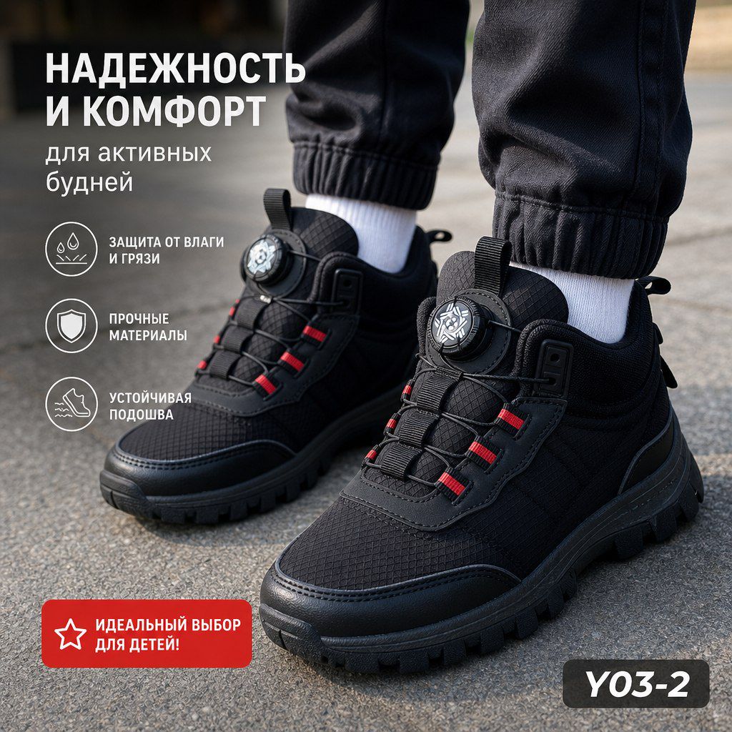 картинка Детские зимние кроссовки с механизмом быстрой шнуровки 882310 от магазина Одежда+