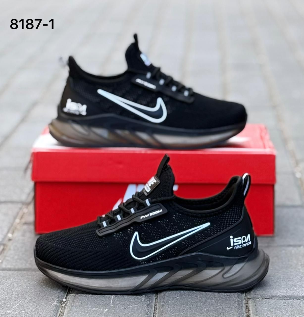 фото женские черные кроссовки с дизайном nike 406860 оптом