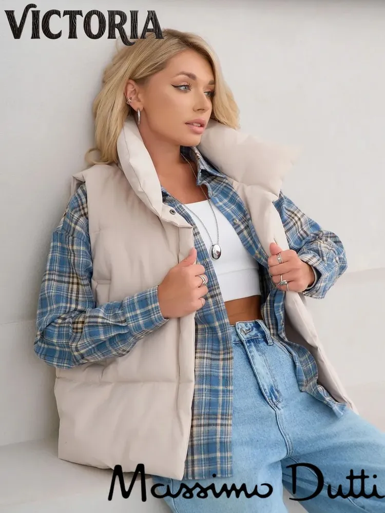 картинка Утеплённый жилет Massimo Dutti с высоким воротником от магазина Одежда+