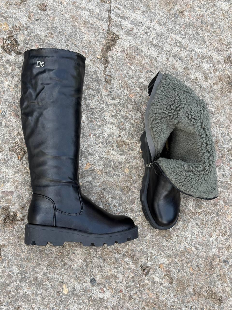 фото женские зимние сапоги с мехом 952505 оптом с доставкой