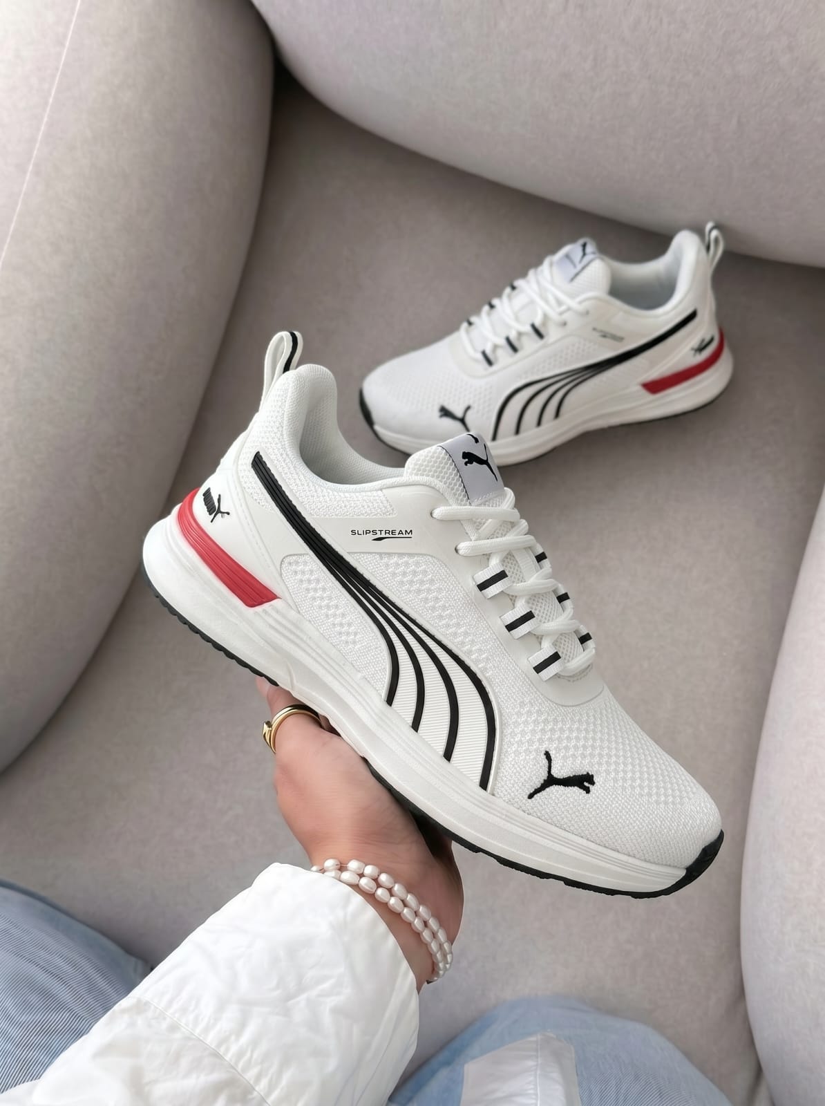 фото женские белые кроссовки puma 179203 оптом