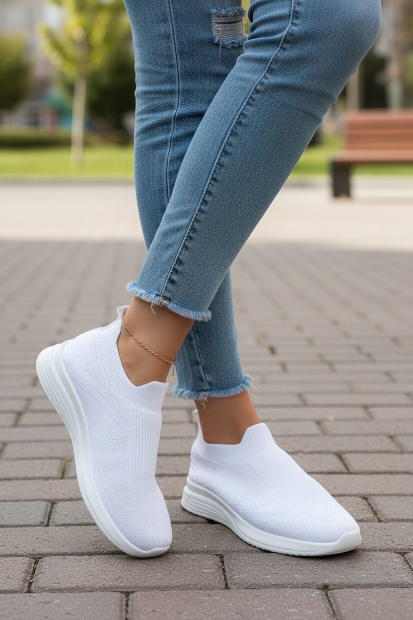 фото женские белые sneakers 437623 оптом