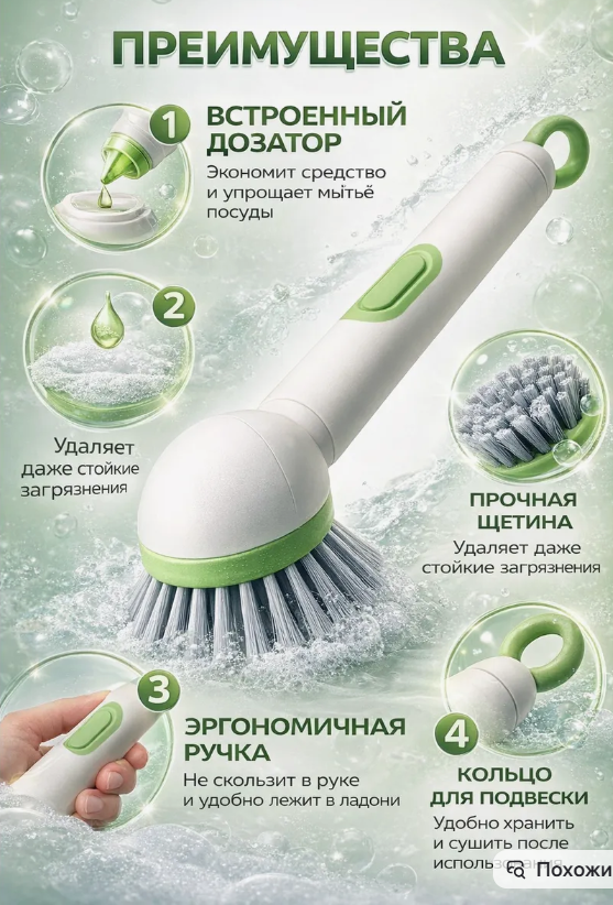 картинка Щетка с дозатором для моющего средства от магазина Одежда+