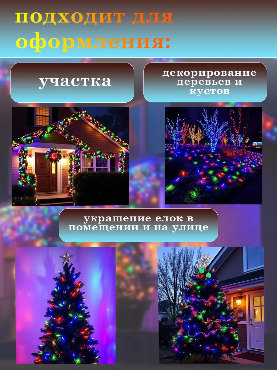 картинка Гирлянда цветная 100 метров на катушке от магазина Одежда+