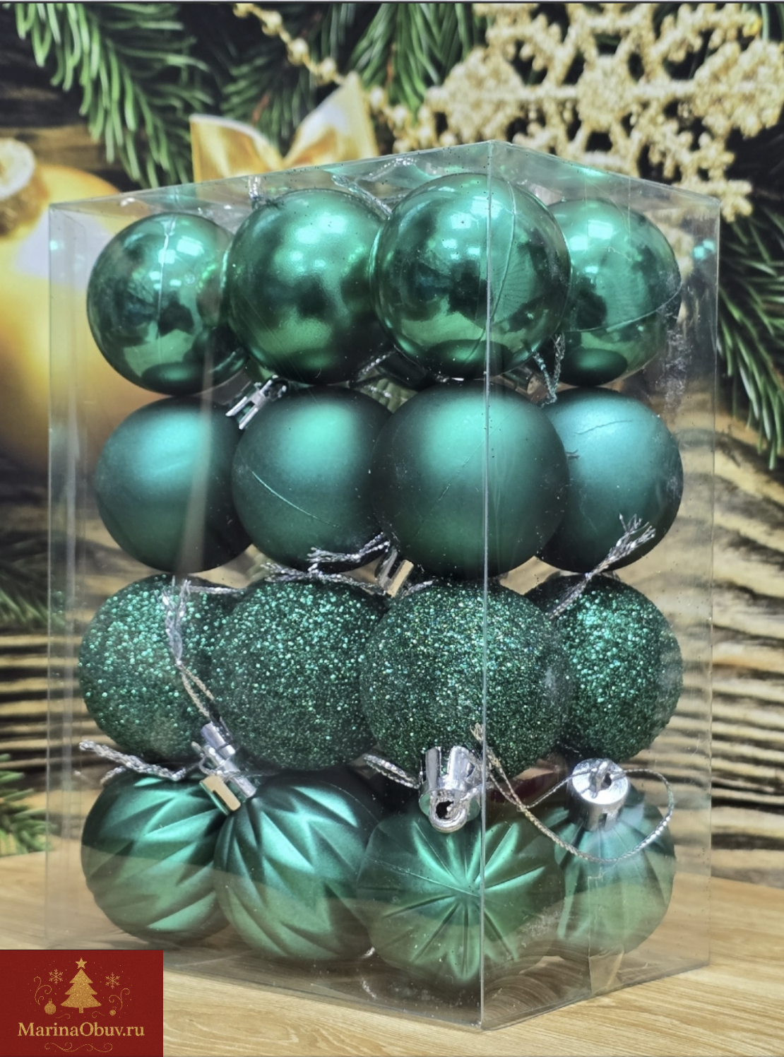 картинка Набор елочных шаров "Новогоднее настроение", 24шт в упаковке, по 4 см от магазина Одежда+