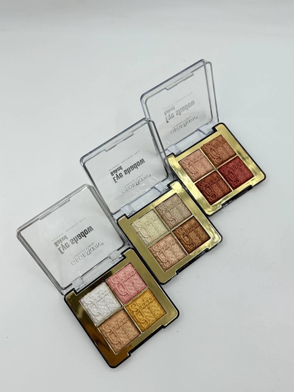 картинка Тени для век блестящие и перламутровые палетка Цена за 3 штук от магазина Одежда+