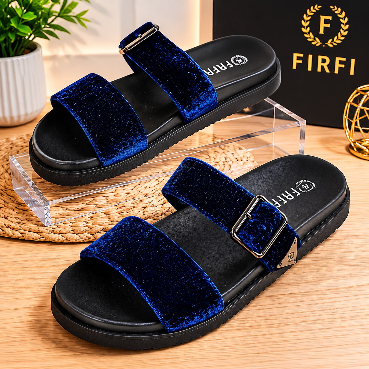 фото женские летние сандалии с двумя широкими straps и buckle 674456 оптом