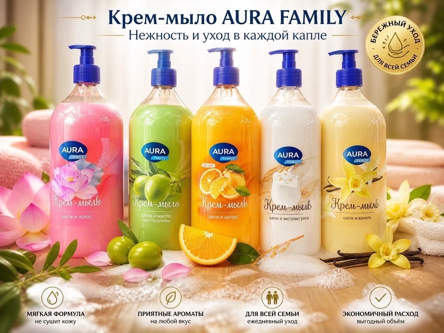 картинка Крем‑мыло AURA FAMILY от магазина Одежда+