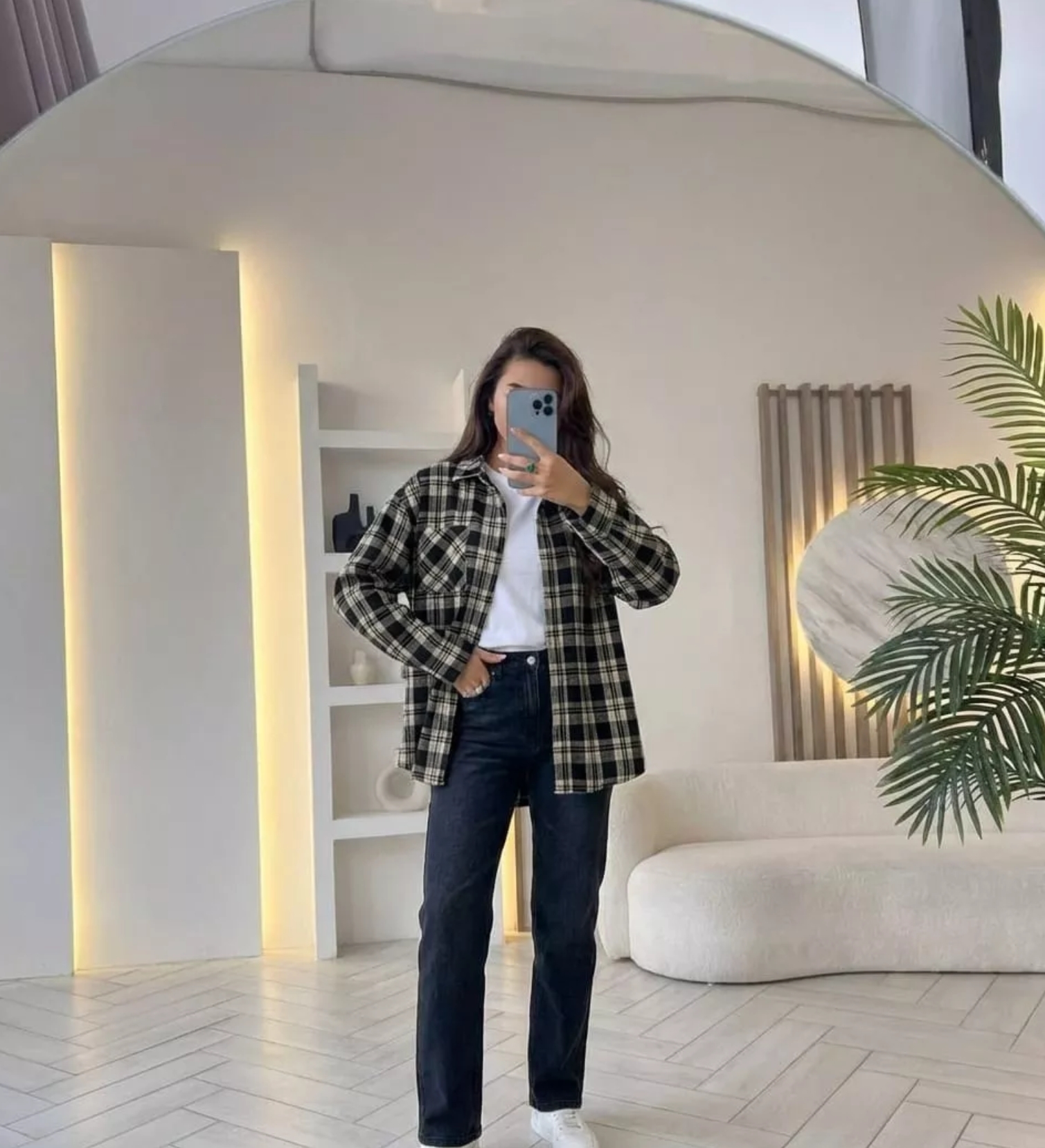 картинка Рубашка в клетку оверсайз от магазина Одежда+