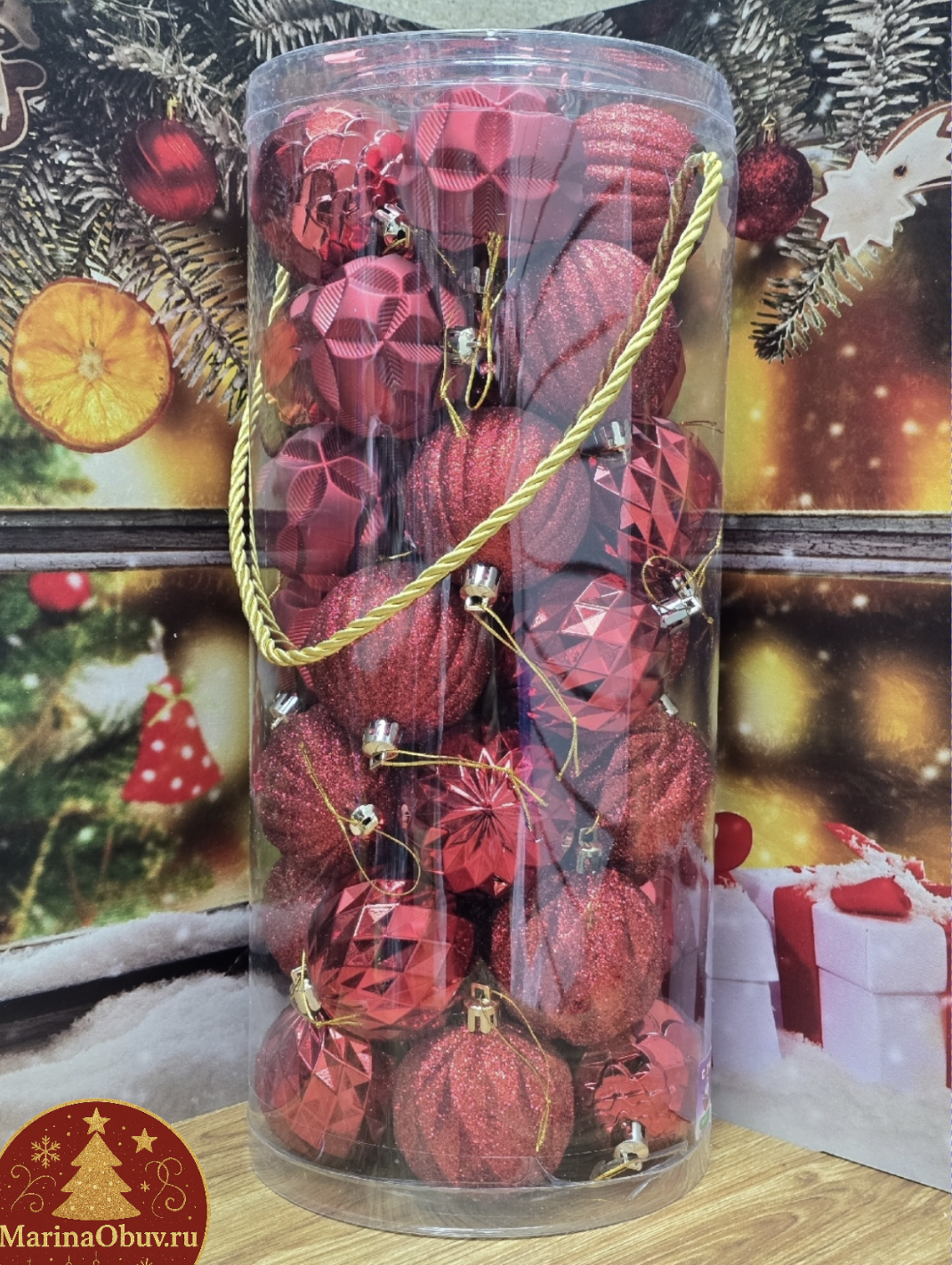 картинка Новогодний шарики для елки 6см ассорти от магазина Одежда+