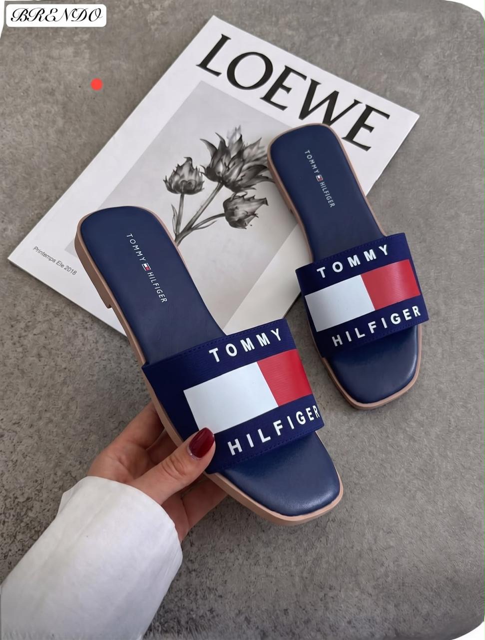 фото женские летние шлепки tommy hilfiger 294301 оптом