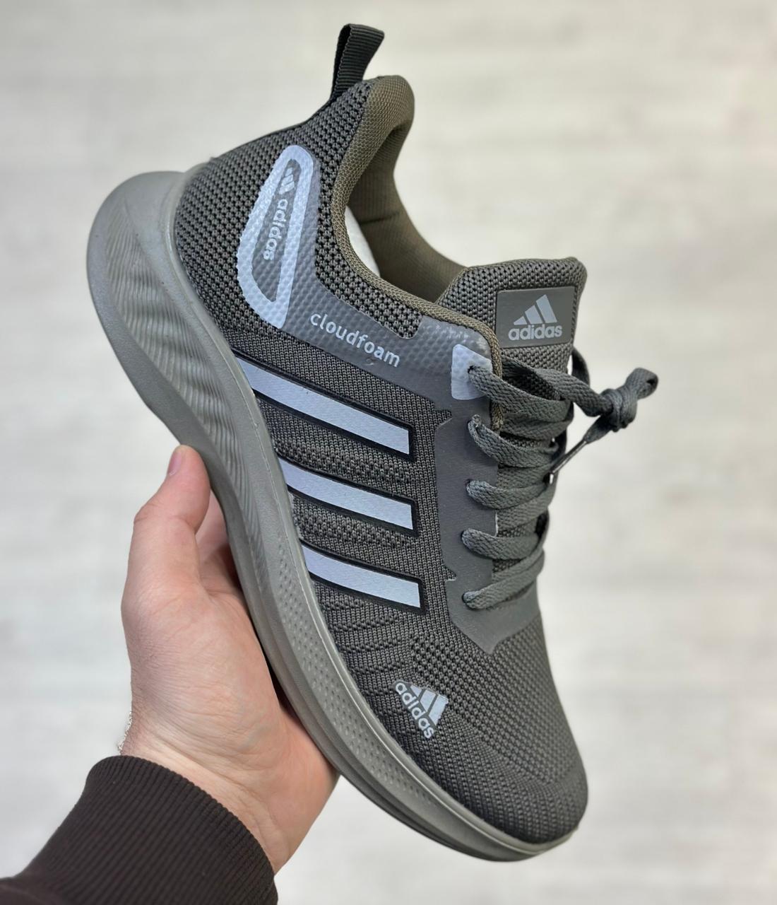 фото Мужские серые кроссовки Adidas Cloudfoam 462060 оптом с доставкой