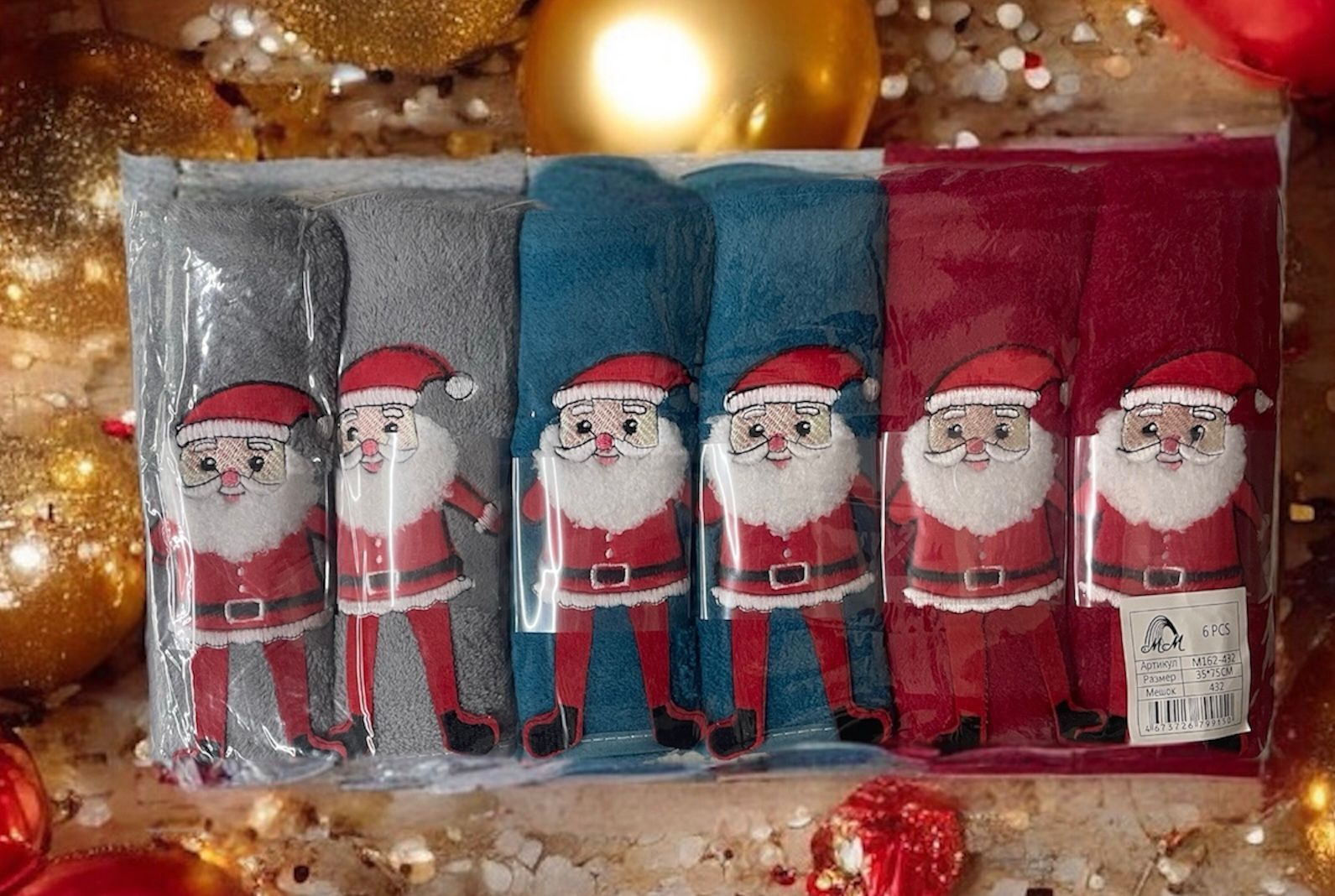 фото полотенце новогоднее размер 35/75 см без выбора оптом