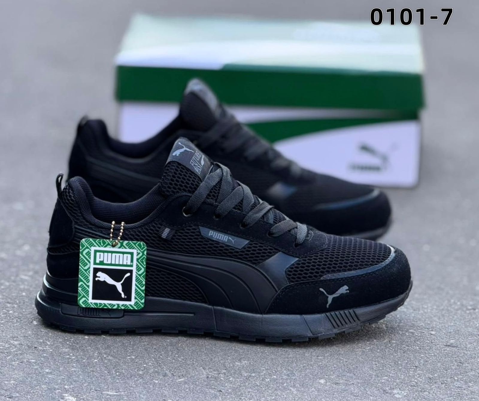 фото мужские черные кроссовки puma 132169 оптом