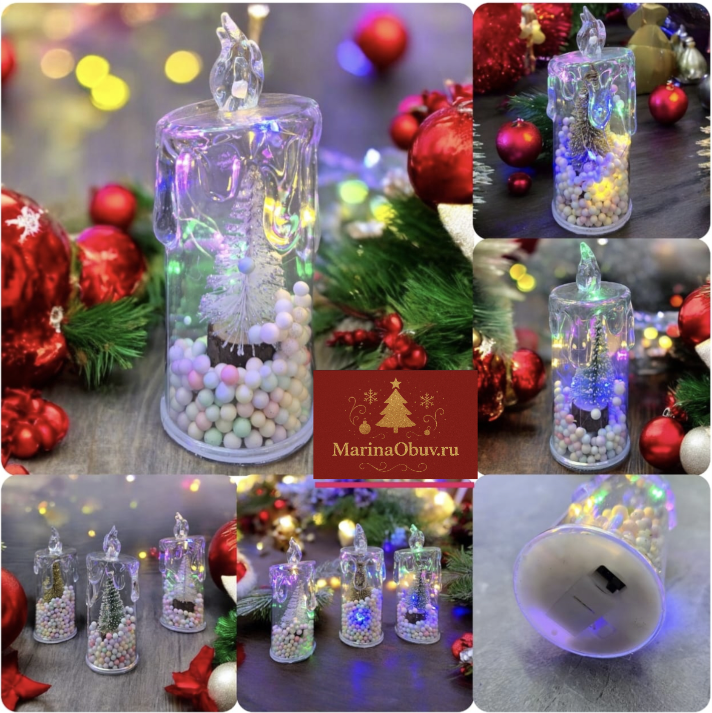 картинка Декоративные свечи для нового года 16 см Ассорти от магазина Одежда+