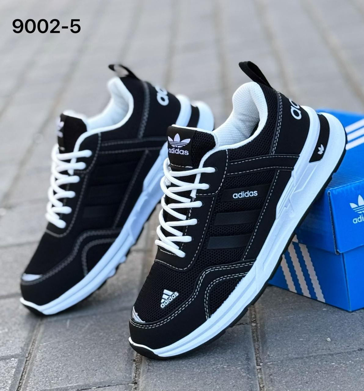 фото мужские кроссовки adidas синие с белыми полосками 884453 оптом