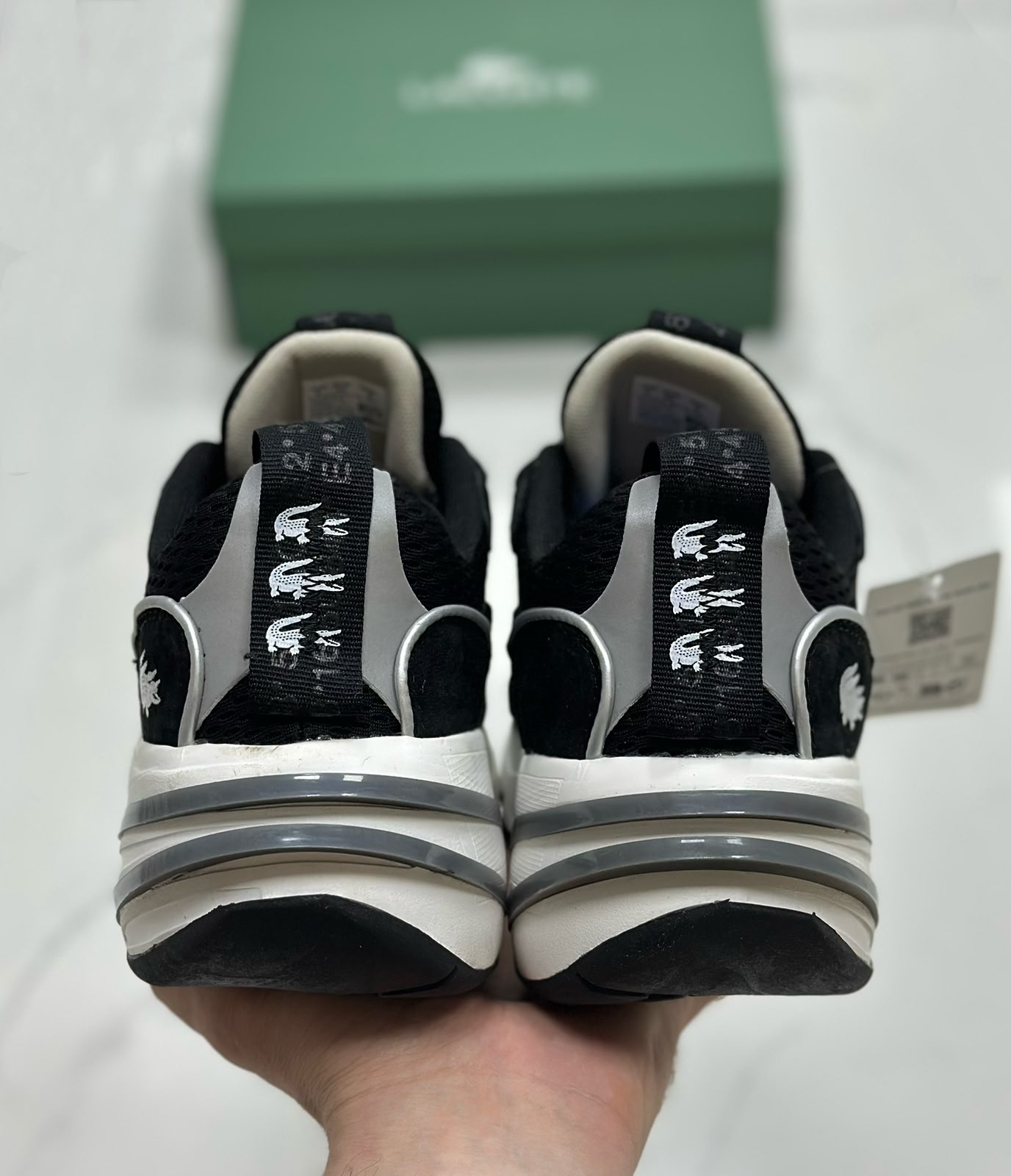 фото мужские черные кроссовки lacoste 997373 оптом