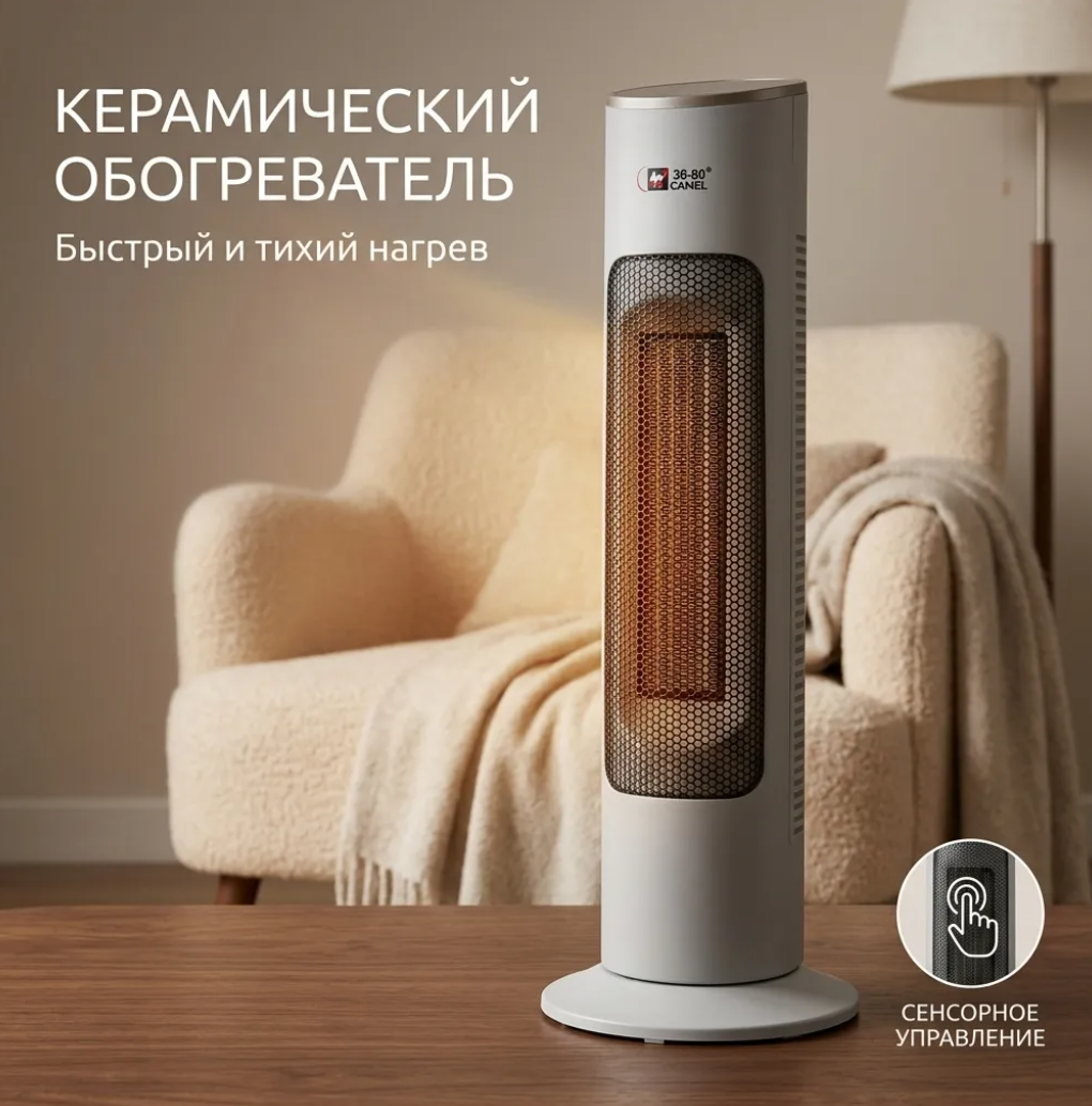 картинка Керамический обогреватель CANEL 36‑80 от магазина Одежда+