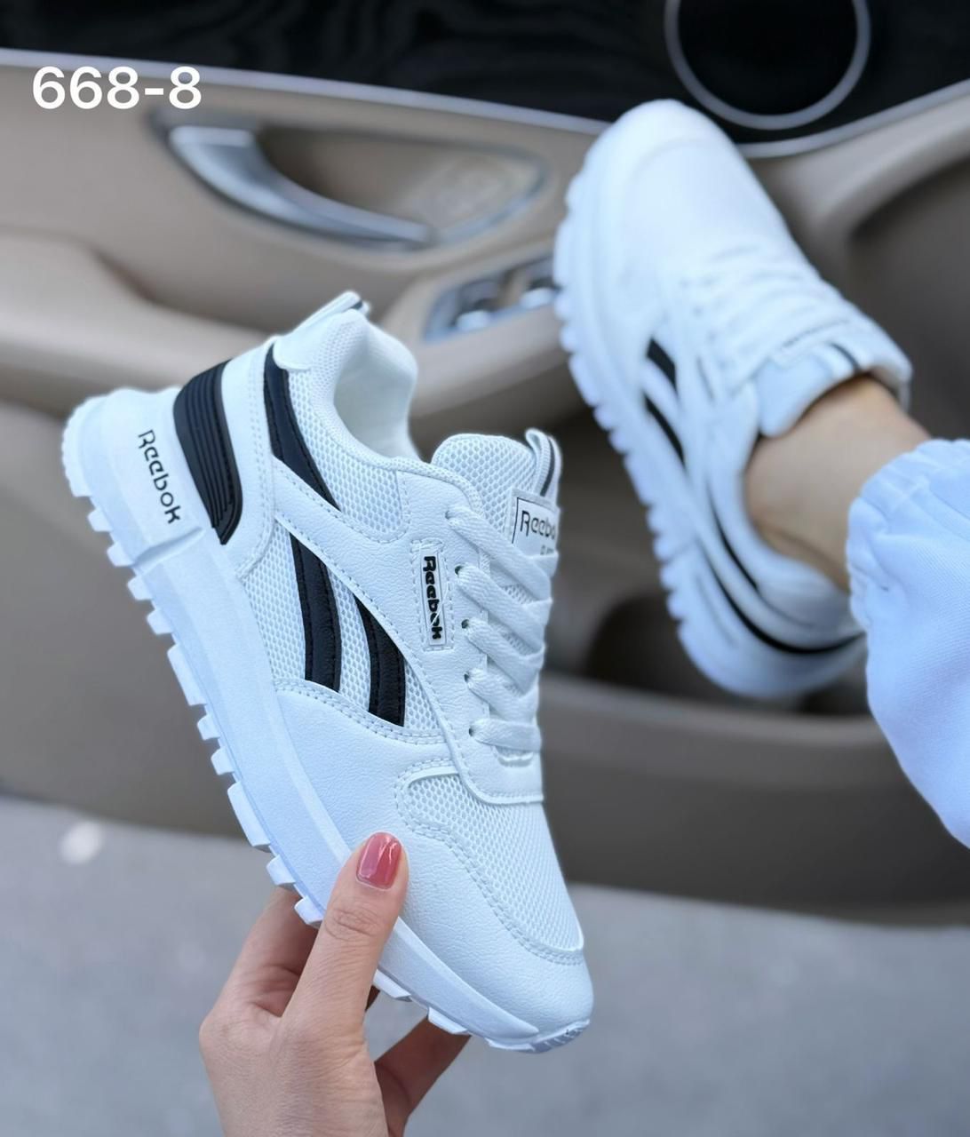 фото женские белые кроссовки reebok 903720 оптом