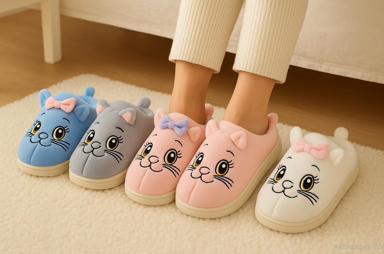 фото зимние женские домашние тапочки оптом