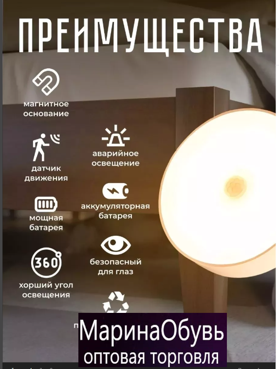 картинка Ночник проектор с датчиком движения от магазина Одежда+