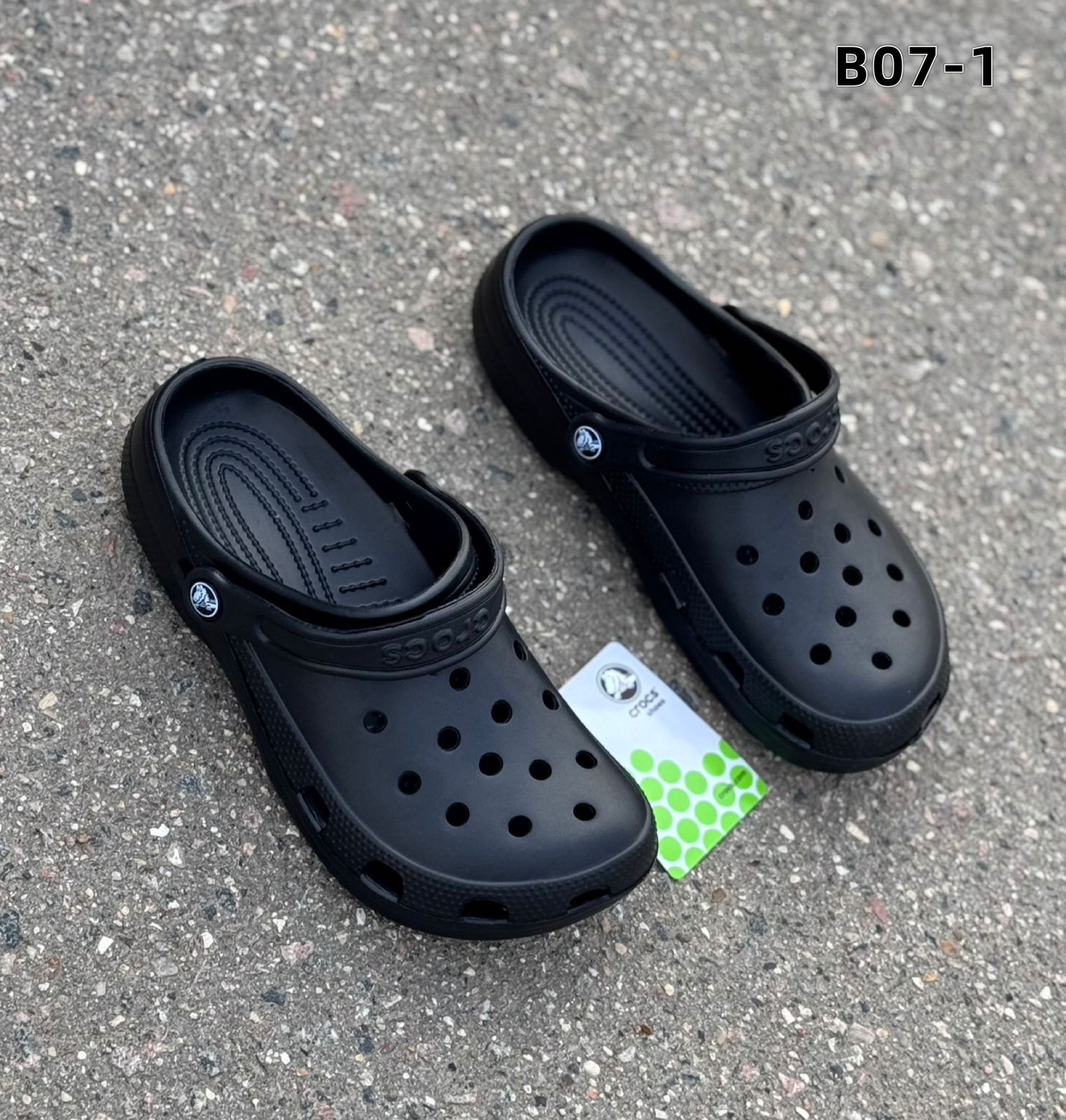 фото женские летние черные crocs 494099 оптом