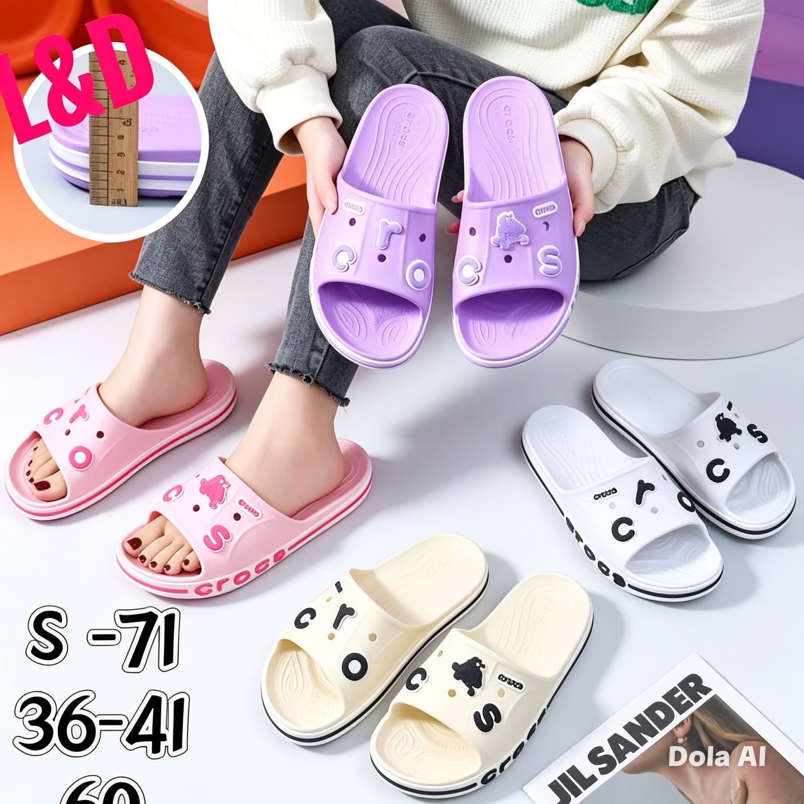 фото женские летние розовые шлепки crocs 962085 оптом
