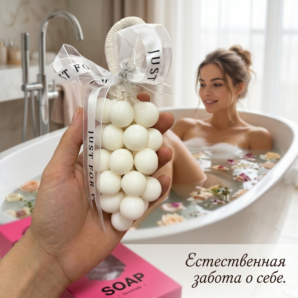 картинка Мыло ручной работы “Виноградный SPA‑уход”: веганская формула, нежный уход и яркий аромат от магазина Одежда+