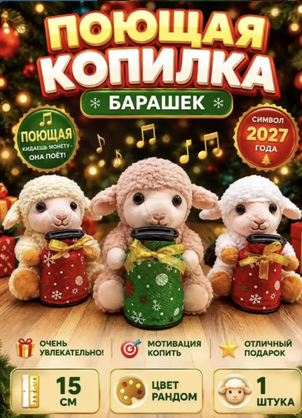 картинка Копилка музыкальная барашек 15 см от магазина Одежда+