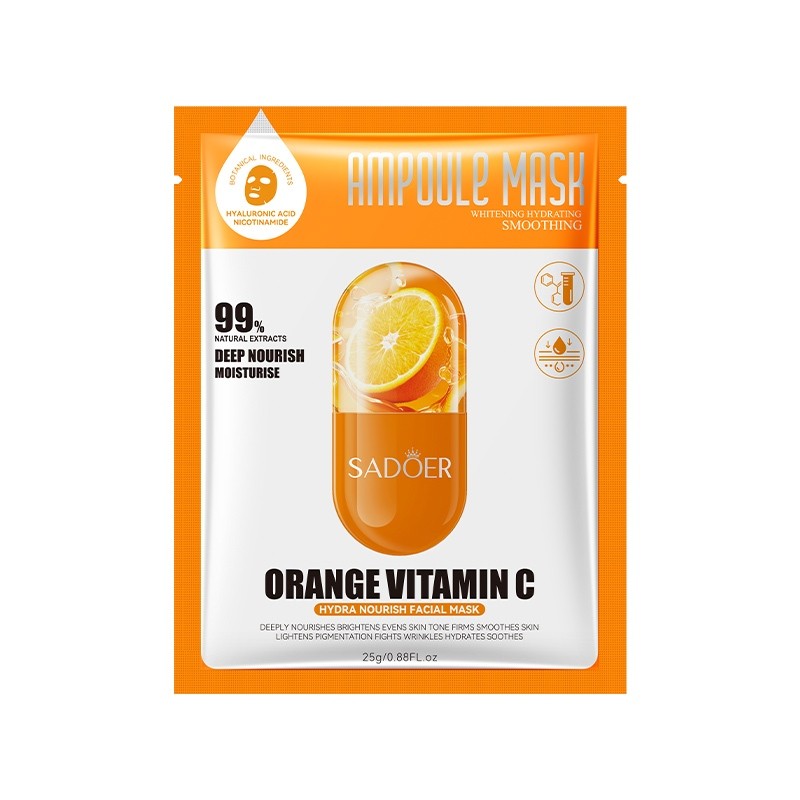 картинка SADOER Ампульная маска для сияния кожи лица с витамином С (Orange Vitamin C Hydra Nourish Facial Mask) от магазина Одежда+