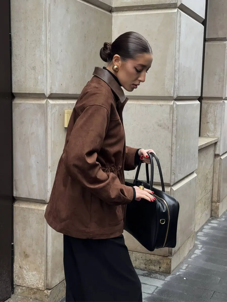 картинка Замшевая куртка женская тренд от магазина Одежда+