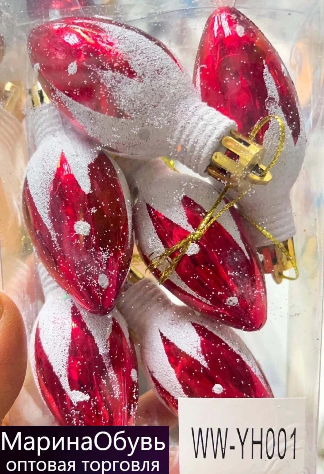 картинка Набор елочных игрушек из 6 штук размер 7см, без выбора от магазина Одежда+