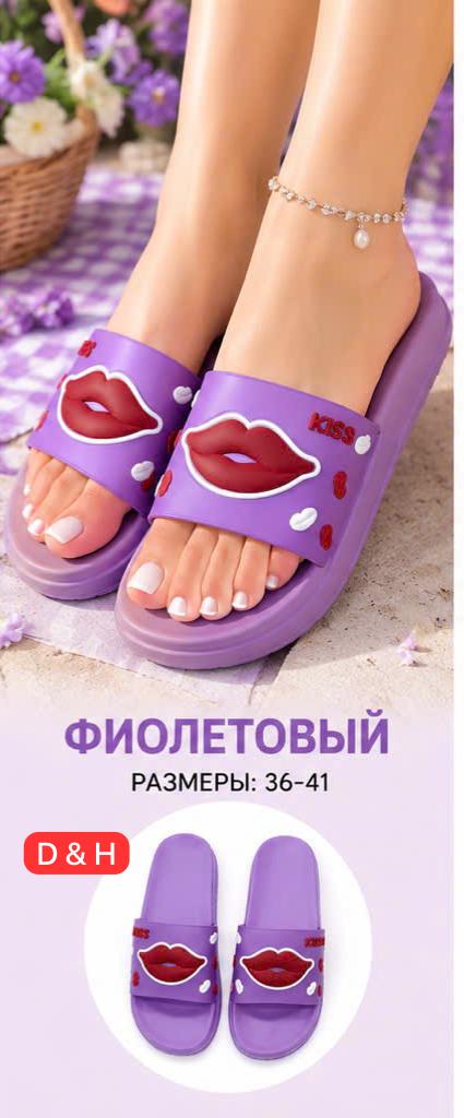 фото женские летние шлепанцы с дизайном 743842 оптом