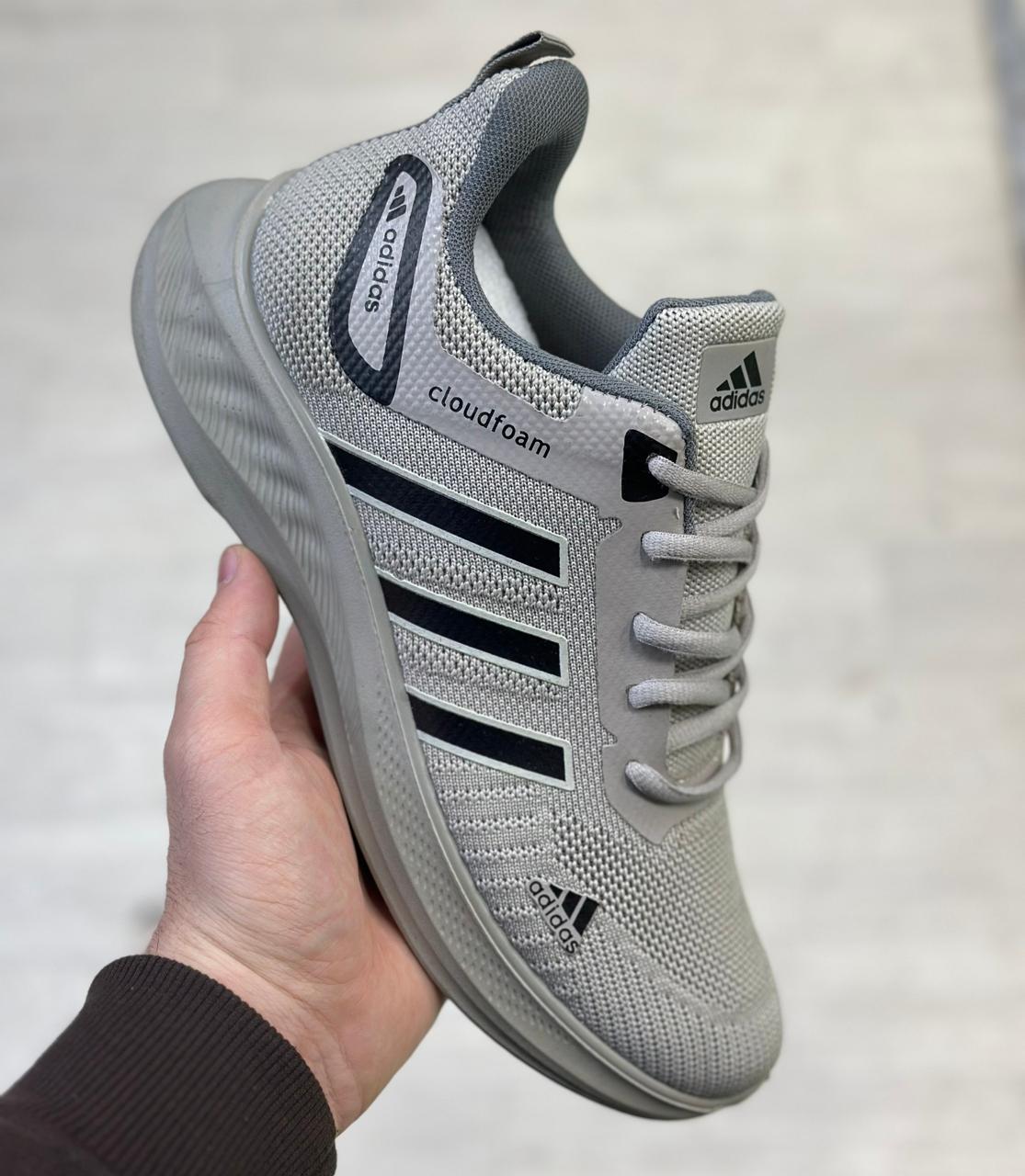 фото Мужские серые кроссовки Adidas Cloudfoam 462060 оптом с доставкой