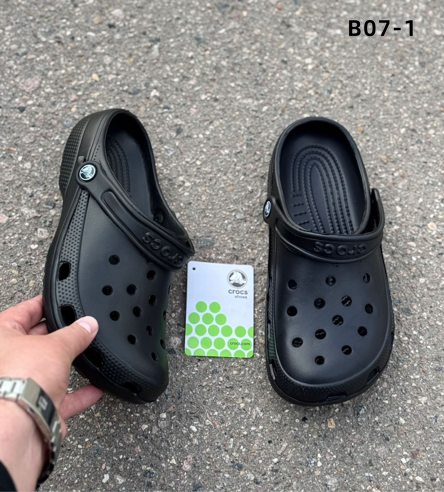 фото женские летние черные crocs 494099 оптом