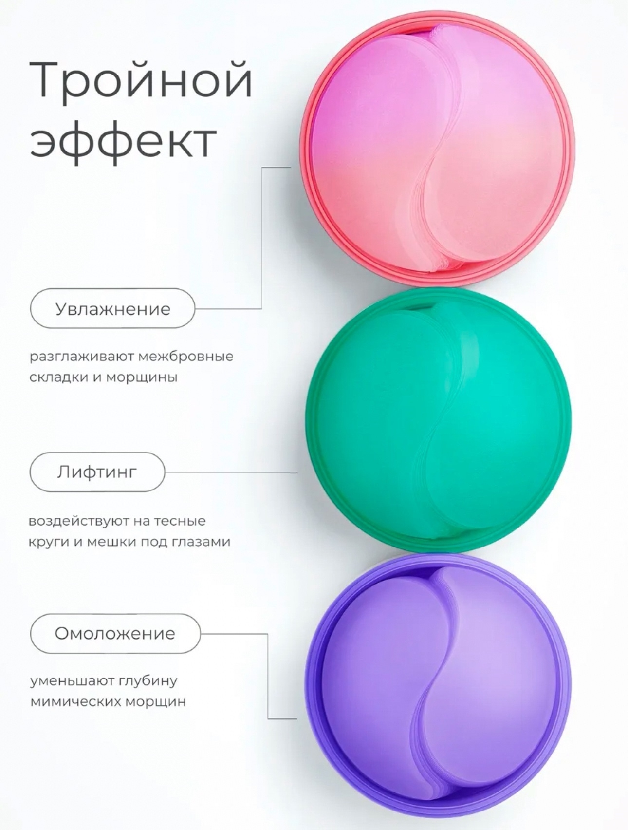 картинка Патчи для глаз от отеков и мешков гидрогелевые набор 180 шт. SADOER от магазина Одежда+