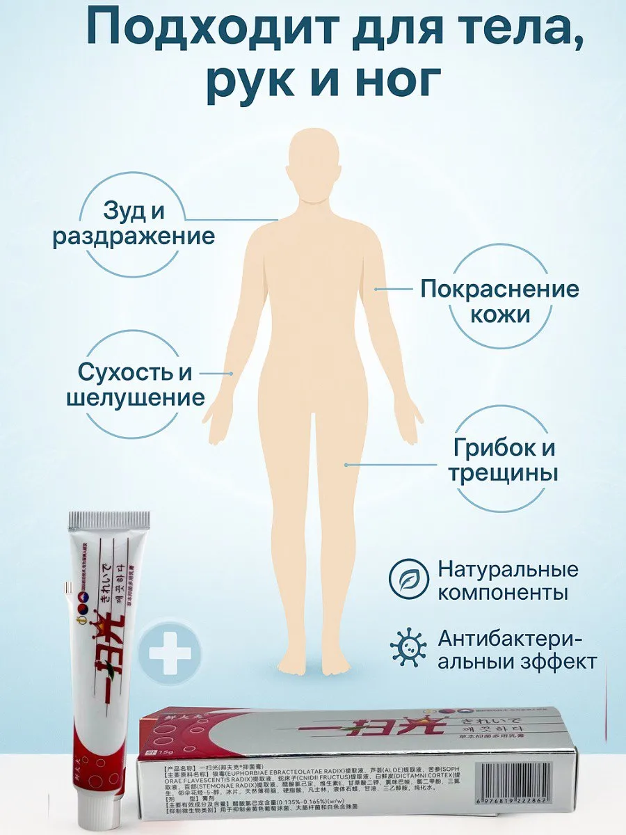 картинка Китайская чудо мазь от псориаза антибактериальная от магазина Одежда+