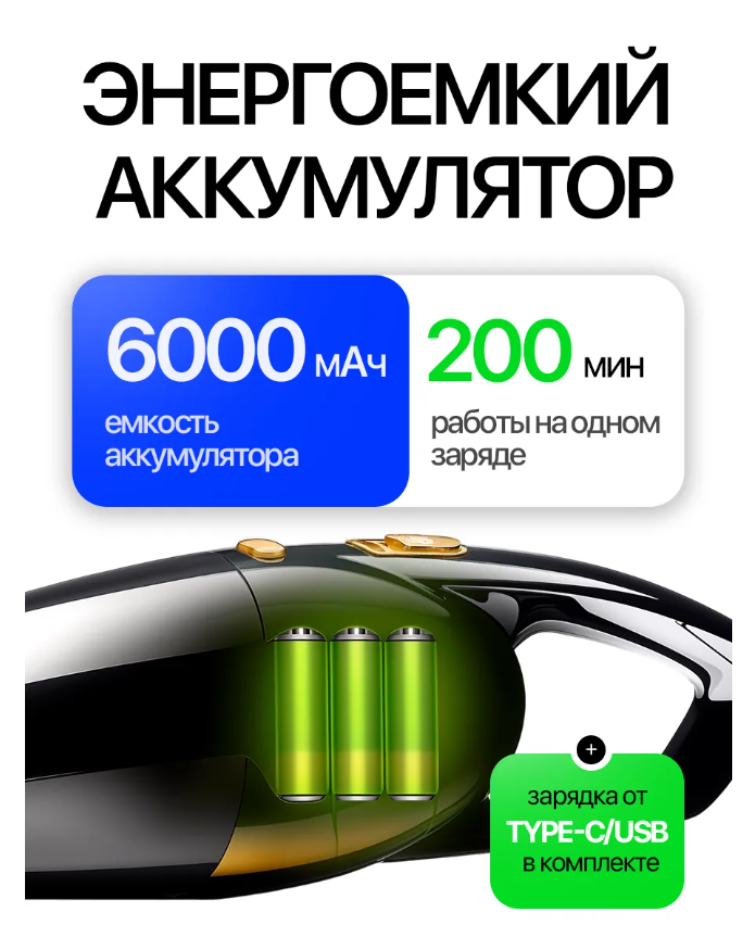 картинка Беспроводной пылесос для автомобиля от магазина Одежда+
