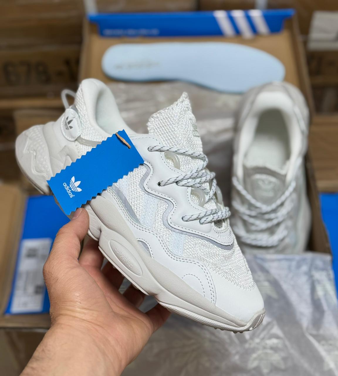 фото женские белые кроссовки adidas 354217 оптом