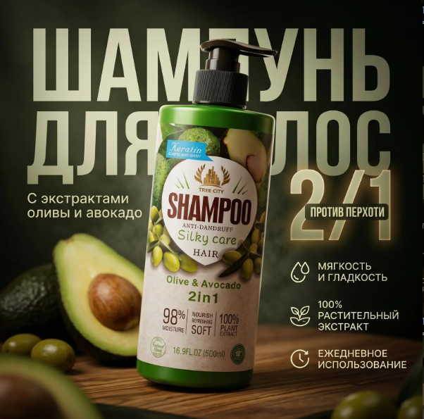 картинка Шампунь для волос с экстрактами оливы и овакадо от магазина Одежда+