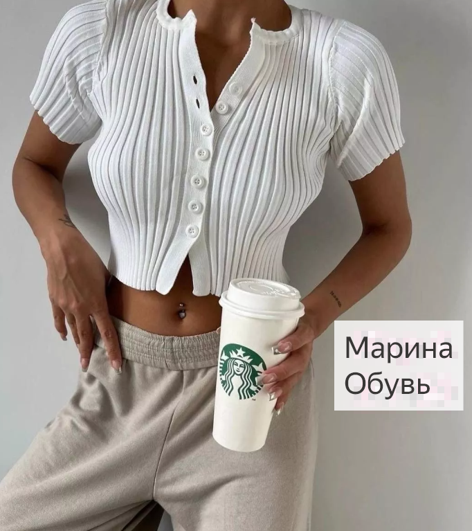 картинка Кроп-топ на пуговицах от магазина Одежда+